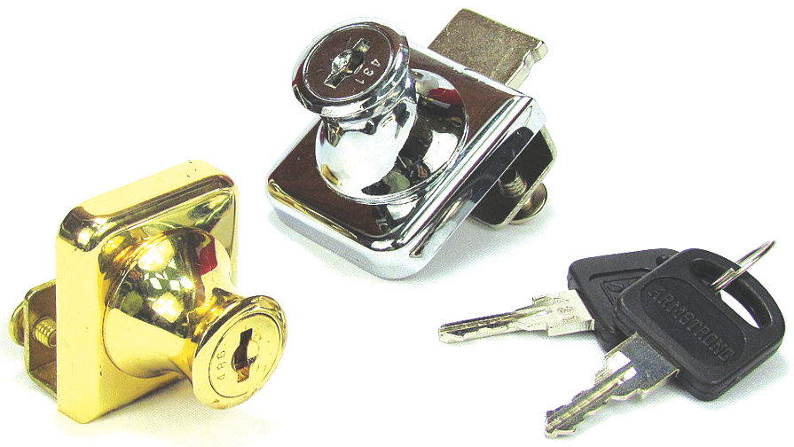Armstrong Armstrong Lock Glass Cabinet Door Lock 407 Stainless Steel/Glass Security Lock Hardware